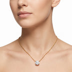 Round CZ Solitaire Pendant Necklace – Gold Minimalist Fashion Jewellery
