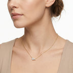 Pear & Round CZ Duo Double Chain Necklace – Dainty Gold Fashion Jewellery