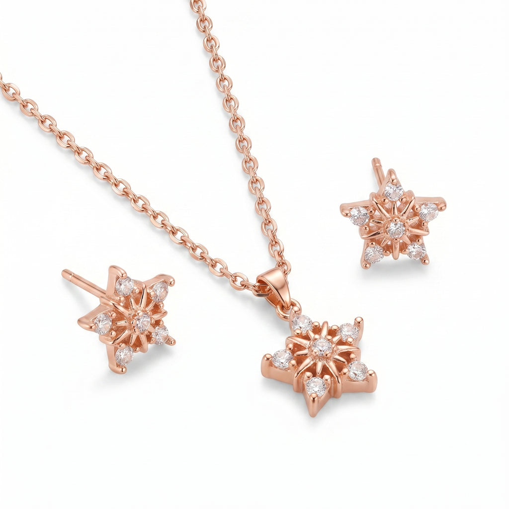 Rosé Gleam Pendant With Earring Set