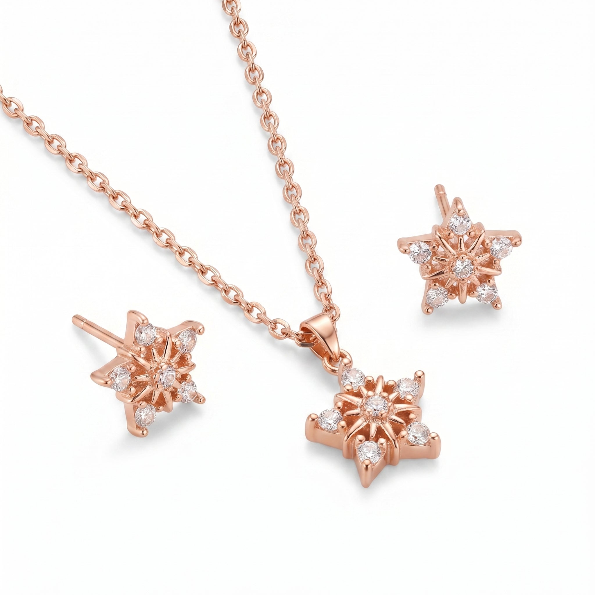 Rosé Gleam Pendant With Earring Set
