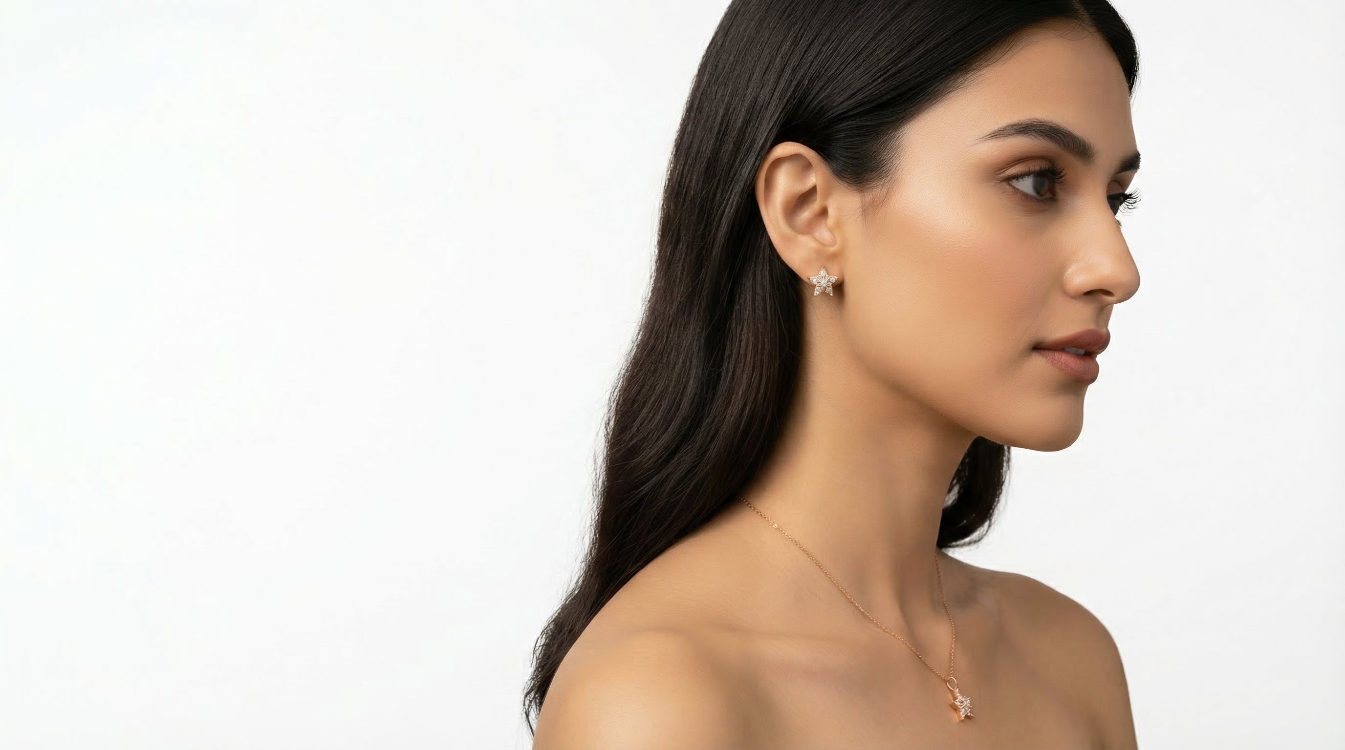 Rosé Gleam Pendant With Earring Set